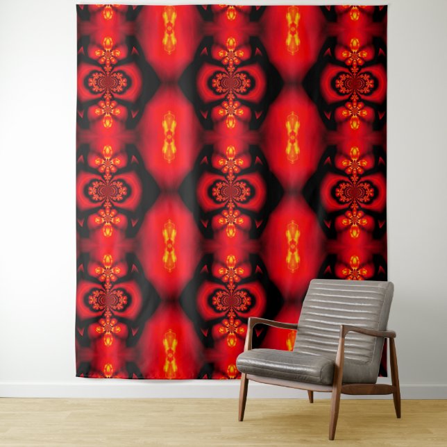Fire Feather Dream Catcher Red 2 Tapestry (In Situ)