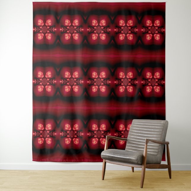 Fire Feather Dream Catcher Red 3 Tapestry (In Situ)