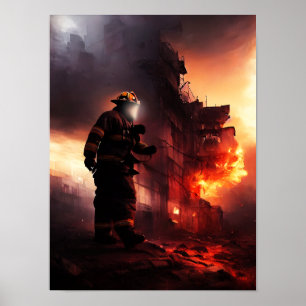 Fire Fighter 3 12x16 (Matte) Poster