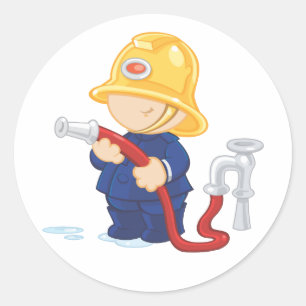 Fire Fighter Classic Round Sticker