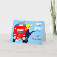 Fire-fighter Fire Engine Themed Happy Birthday