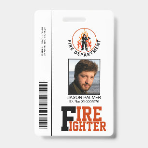Fire fighter/fireman department photo id template badge