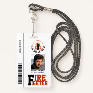 Fire fighter/fireman department photo id template ID badge