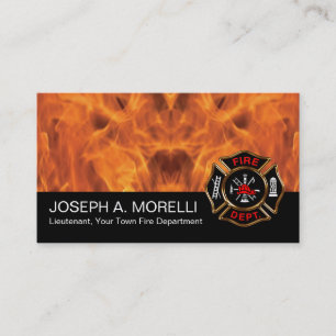 Fire Fighter Fireman Fire Symbol   Flames Business Business Card
