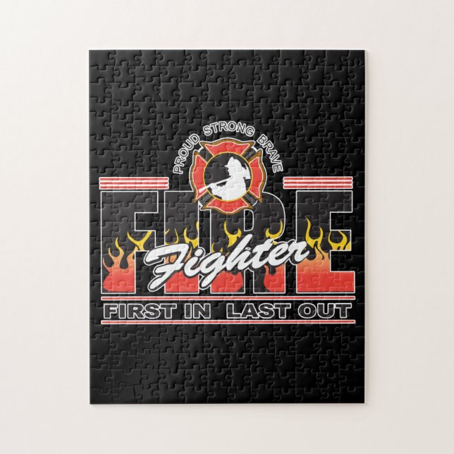 Fire Fighter First In, Last Out Jigsaw Puzzle (Vertical)
