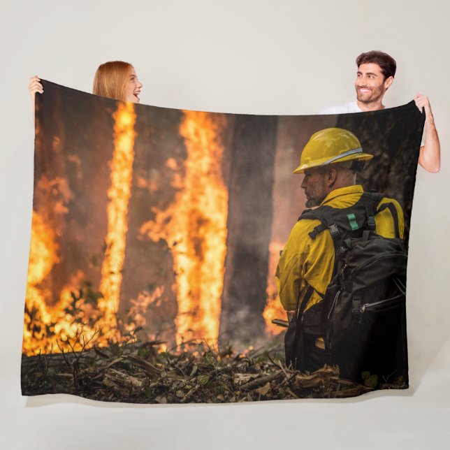 FIRE FIGHTER FLEECE BLANKET (In Situ)