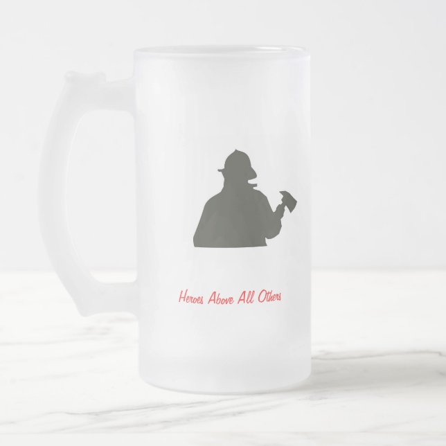 Fire Fighter frosted beer mug (Left)