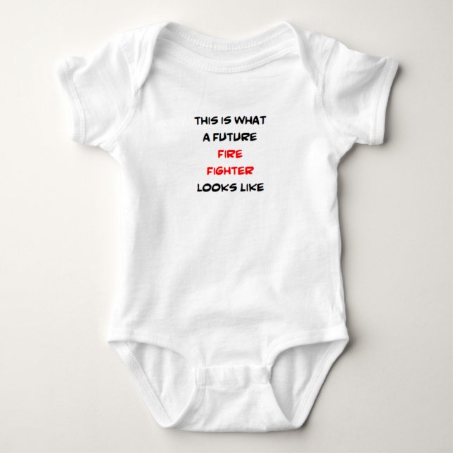 fire fighter, future baby bodysuit (Front)