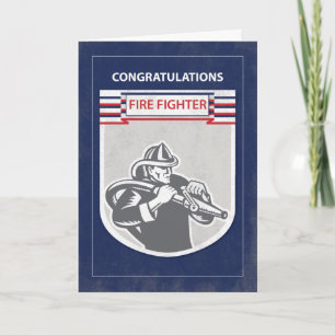 Fire Fighter Graduate Congratulations, Blue Card