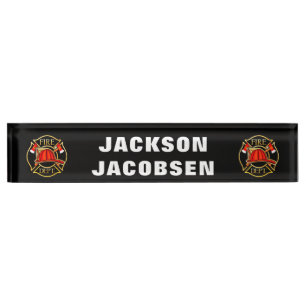 Fire Fighter Helmet Name Tag Nameplate