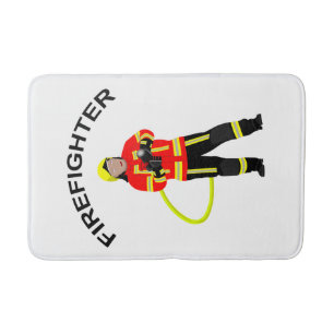 Fire fighter in use clothes bath mat