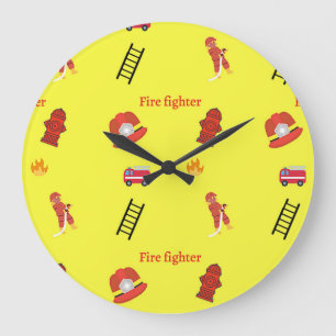 Fire fighter job pattern on yellow large clock