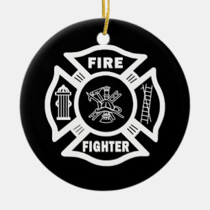 Fire Fighter Maltese Ceramic Tree Decoration