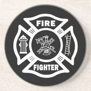 Fire Fighter Maltese Coaster