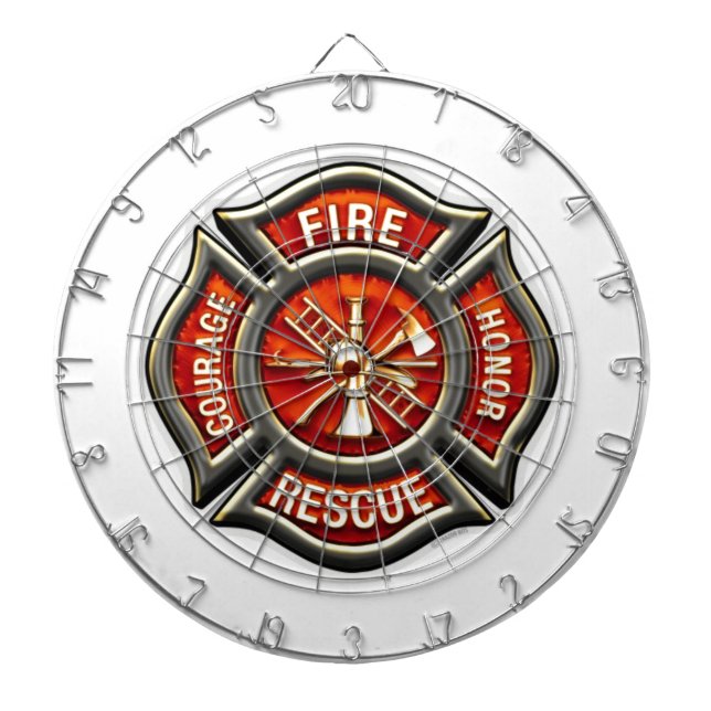 Fire Fighter Maltese Cross Dart Board (Front)