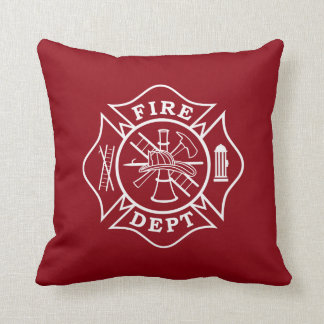 Fire Fighter Maltese Cross Throw Pillow 16" x 16"