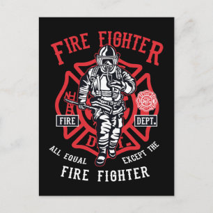 Fire Fighter   Not all men are equal Postcard