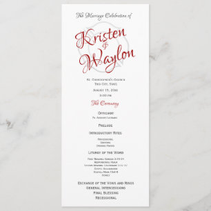 Fire Fighter Wedding program Programme