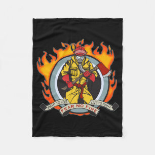 Fire Fighters Fear No Fire Fleece Blanket