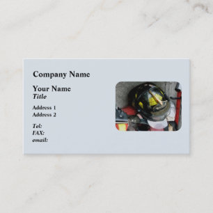 Fire Fighter's Helmet Closeup Business Card