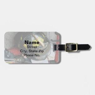Fire Fighter's Helmet Closeup Luggage Tag