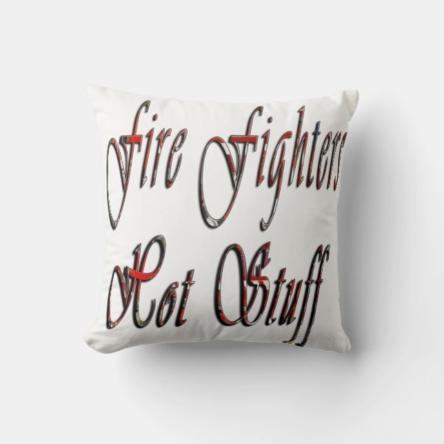 Fire Fighters Hot Stuff Logo, White Throw Cushion (Front)