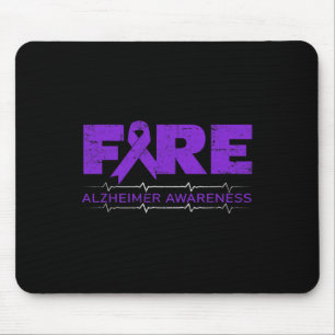 Fire Fighters Wear Purple - Heimerheimer Awareness Mouse Mat
