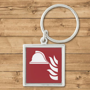 Fire Fighting Helmet Safety Sign Key Ring