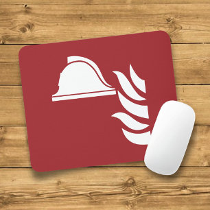Fire Fighting Helmet Safety Sign Mouse Mat