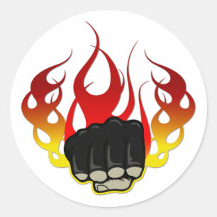 Fire fist classic round sticker