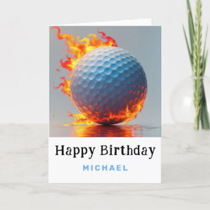 *~*  Fire Flame AP94 Golf Ball   Birthday Card