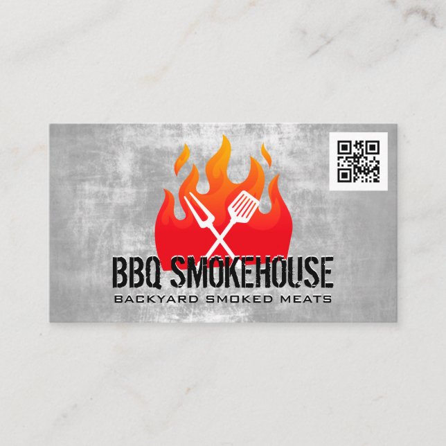 Fire Flame | BBQ Tools Business Card (Front)