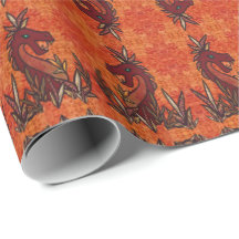 Fire & Flame Dragon Wrapping Paper