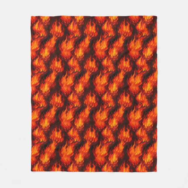 Fire Flame Fleece Blanket (Front)