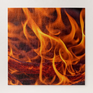 Fire flame macro jigsaw puzzle