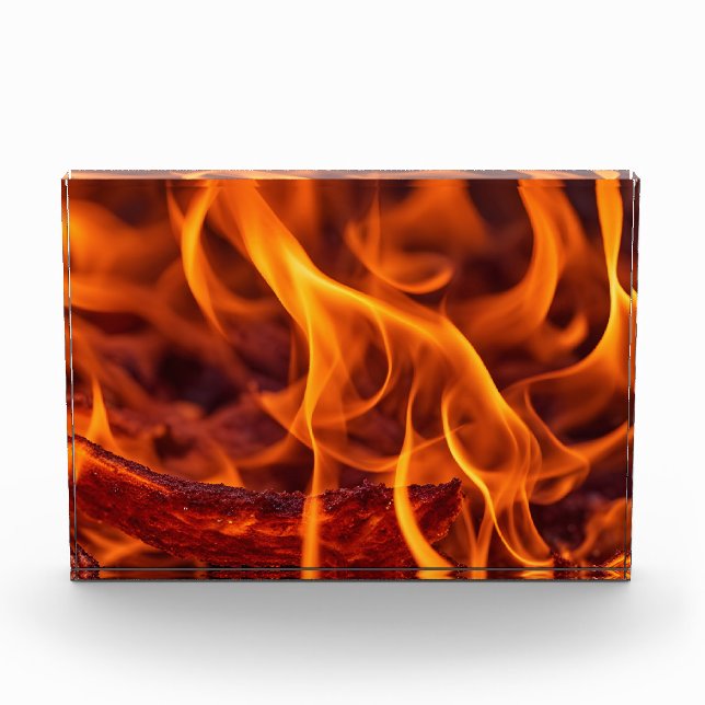 Fire flame macro  photo block (Front)