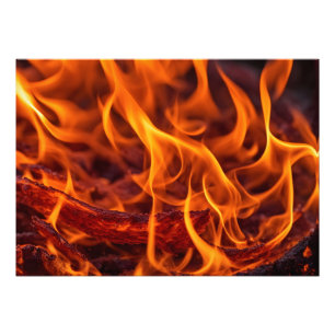 Fire flame macro  photo print