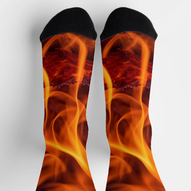 Fire flame macro  socks (Top)