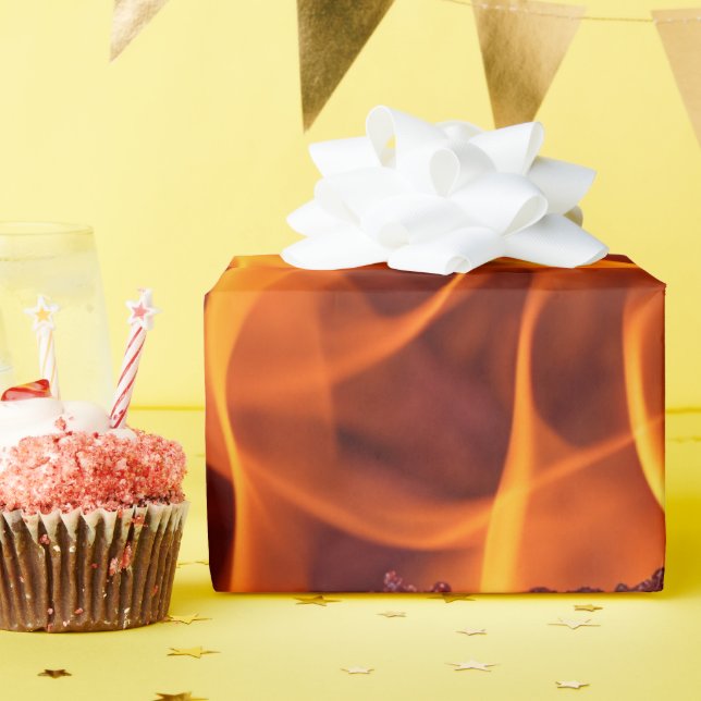 Fire flame macro  wrapping paper (Birthday Party)