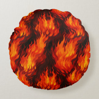 Fire Flame Round Cushion