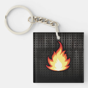 Fire Flame; Rugged Key Ring