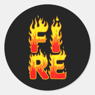 Fire Flame Shirt Adult Kids Men Women Fire And Ice Classic Round Sticker