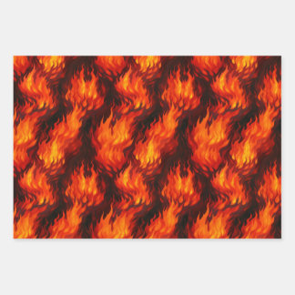 Fire Flame Wrapping Paper Sheet