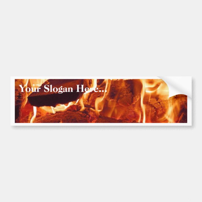 Fire Flames Bumper Sticker (Front)