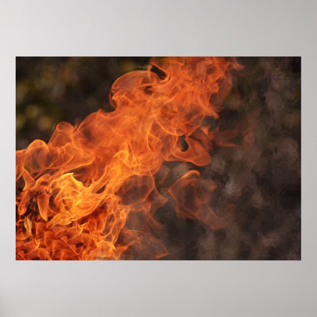 Fire Flames Heat Photographic Art Print Poster (Front)