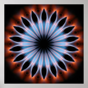 Fire-Flames Kaleidoscope Poster