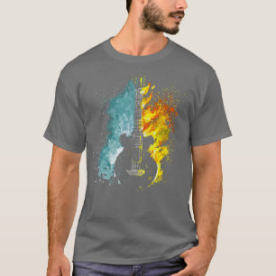 Fire Flames Water Abstract Art Design Musician Gui T-Shirt