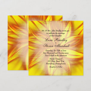 Fire Floral Wedding Theme Invitation