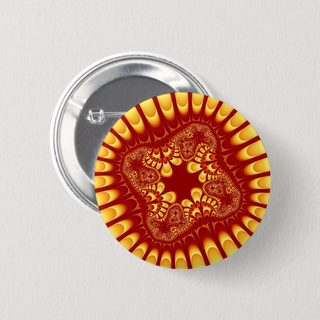 Fire Flower 6 Cm Round Badge (Front & Back)