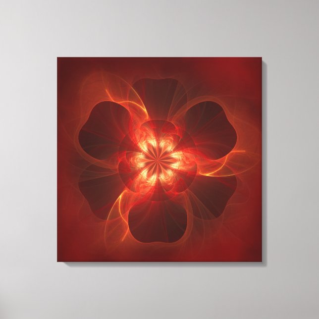 Fire Flower Fractal Art Canvas Print (Front)